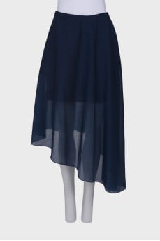 Navy blue asymmetric hem skirt