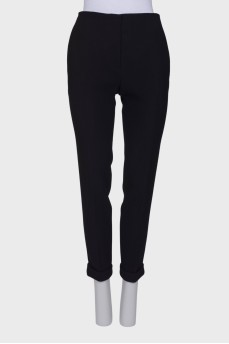 Straight fit wool trousers
