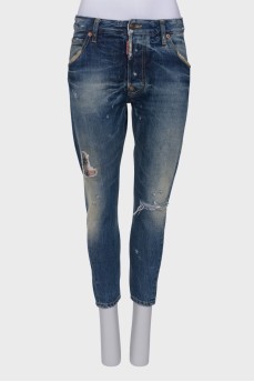 Blue ripped jeans