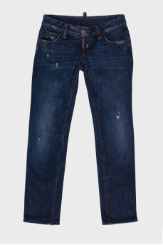 Dark blue low-rise jeans 
