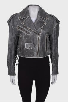 Cropped jacket in gradient print