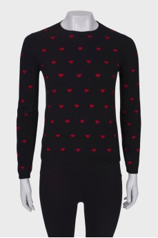 Black print sweater