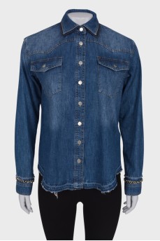 Джинсова сорочка з ланцюжками