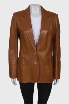 Light brown leather jacket