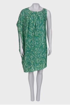 Silk dress in abstract print