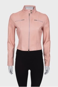 Pink leather jacket