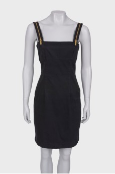 Black sundress decorated with zippers