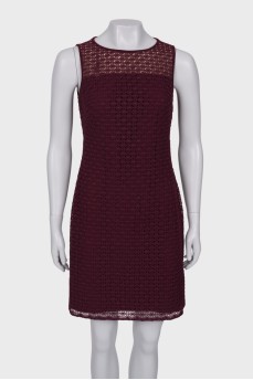 Burgundy patterned dress
