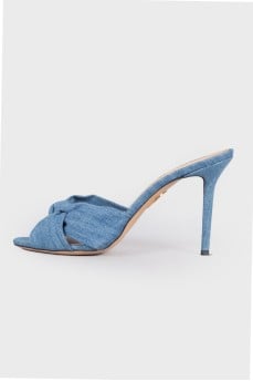 Stiletto denim mules