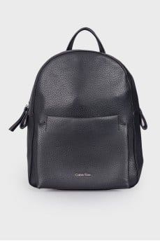 Black leather backpack