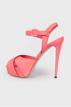 Pink heeled sandals