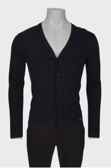 Men's cardigan with embroidery on the back