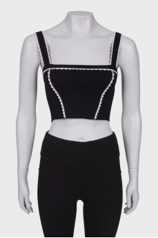 Black ruffle top