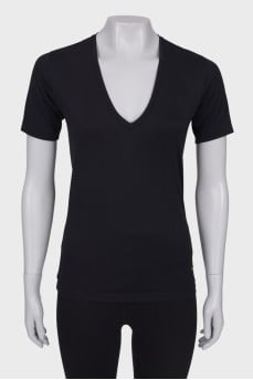 Black V-neck T-shirt