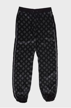 Floral print silk trousers