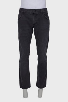 Men's black distressed jeans