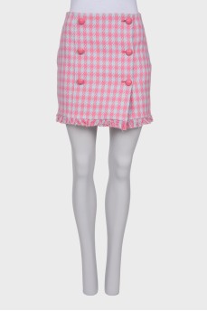 Houndstooth wrap skirt with tag