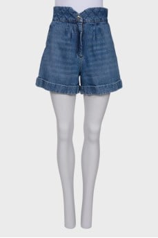 High rise denim shorts
