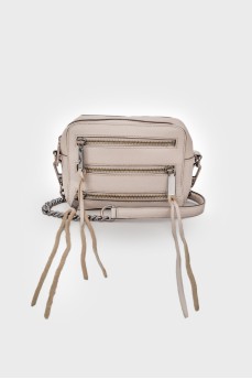 Graphite leather bag