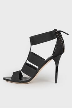 Textile stiletto sandals