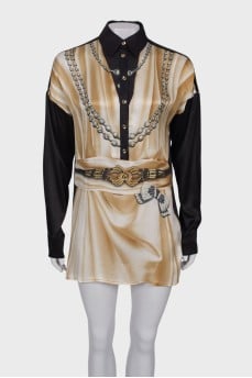 Silk dress with buttons