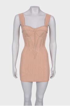 Corset dress with rhinestones