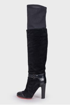 Black leather boots