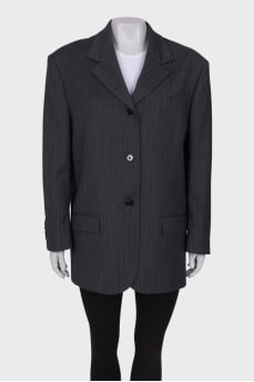 Gray striped blazer with tag