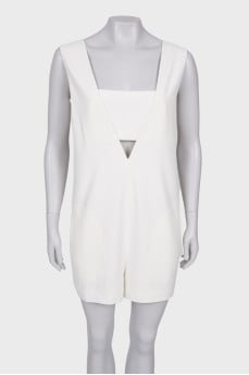 White romper with pockets