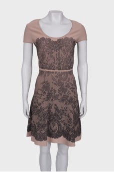 Dark beige patterned dress