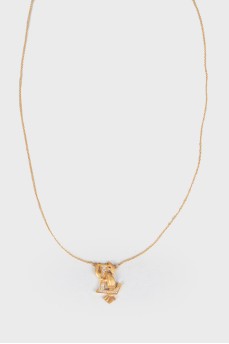 Gold pendant with lobster