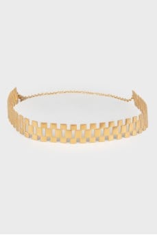 Gold-tone embossed belt