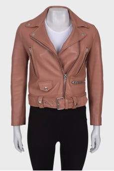Dark pink leather jacket