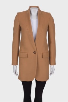 Beige single-breasted coat