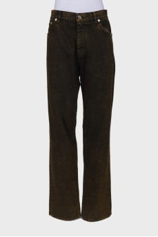 Men's yellow gradient jeans