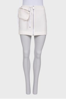 White skirt with purse