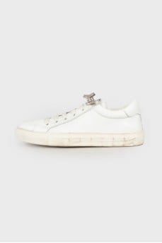 White leather sneakers