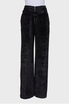 High waist palazzo trousers with tag