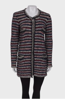 Knitted combo cardigan with pockets
