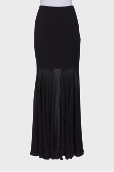 Silk black maxi skirt