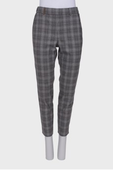 Checked wool trousers