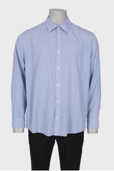 Men's blue checked shirt