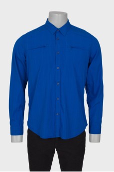 Men's blue checked shirt