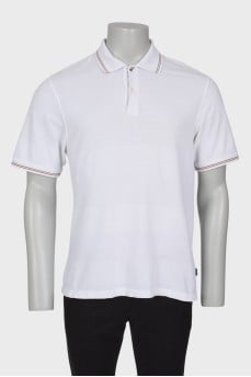 Men's white polo shirt