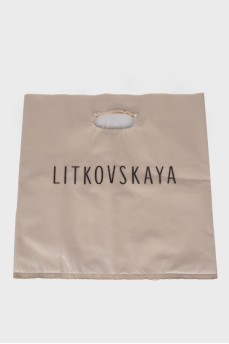 Beige shopper with brand logo
