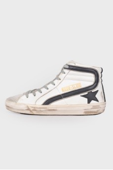 Padded leather sneakers