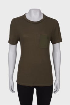 Ribbed T-shirt with pocket