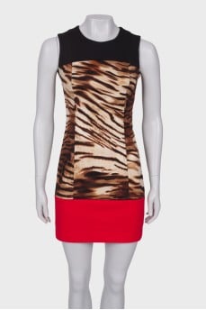 Animal print combi dress
