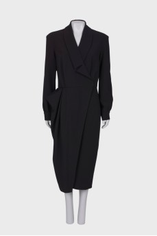 Wrap dress with lapels