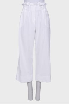 High waisted white culottes